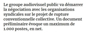 FRANCE TÉLÉVISIONS: Plan de choque para justificar un millar de despidos