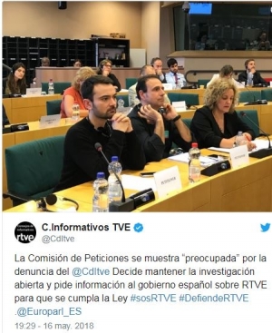 El Parlamento Europeo se dirigirá al Gobierno para mostrar &quot;su preocupación por las denuncias de falta de objetividad en TVE&quot;
