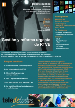 Gestión y reforma urgente de RTVE. Debate público